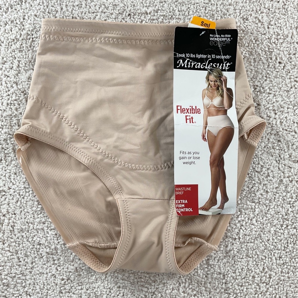 Miraclesuit Flexible Fit Extra Firm Control Waistline Brief Warm Beige SML NWT